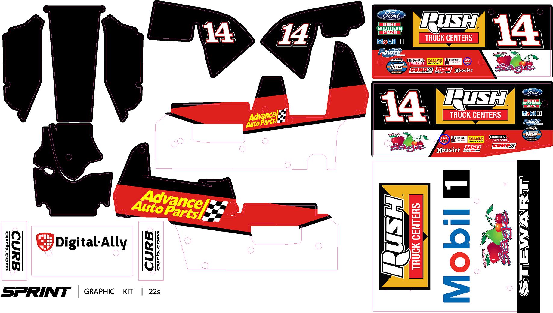 TONY STEWART 14 Losi SPRINT CAR WRAP